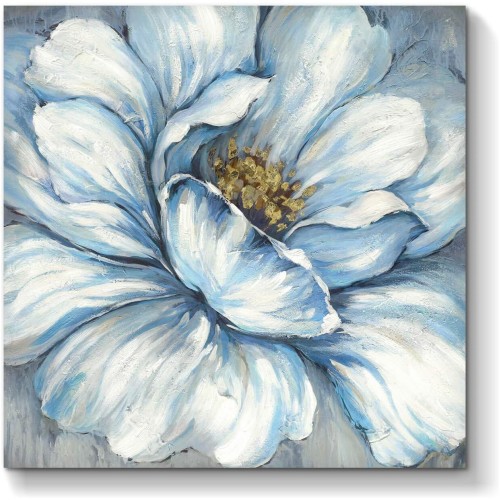 YAYNICE Blue Flower Canvas Wall Art Vintage Flower Blossoming Picture Print Wall Painting Modern Artwork Wall Décor for Bedroom Living Room Bathroom Office