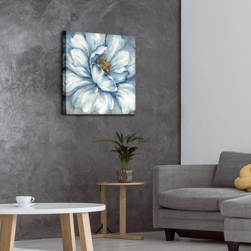 YAYNICE Blue Flower Canvas Wall Art Vintage Flower Blossoming Picture Print Wall Painting Modern Artwork Wall Décor for Bedroom Living Room Bathroom Office