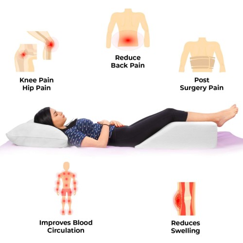 Ebung Memory Foam Leg Elevation Pillows- Leg Support Pillow to Elevate Feet, Leg Pillows for Elevation Blood Circulation, Leg Swelling Relief, Sciatica Pain Relief, Back Pain- Leg Wedges for Elevation