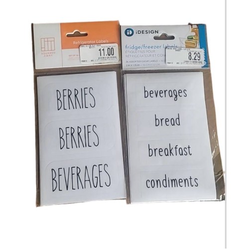 iDesign Adhesive 'Peel & Stick' Fridge-Freezer Labels Rect - S/36