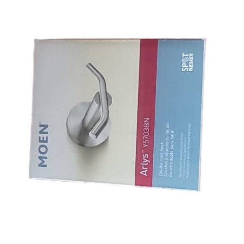 NEW Moen Y5703BN Arlys Robe Hook, Brushed Nickel