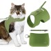 Cat Harness, Collar & Leash Set - Escape Proof Adjustable Choke Free Velcro Harness Vest for Walking Cats & Kittens (Matcha Green, Medium)