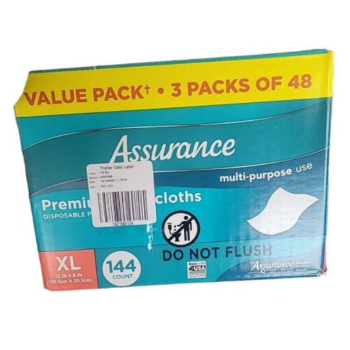 Assurance Premium Disposable Washcloths, XL (144 Count)