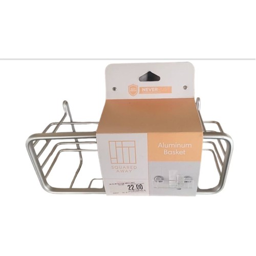 Squared Away™ Satin Chrome Aluminum Shower Caddy