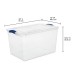 Sterilite 66 Qt. Clear Plastic Latch Box, Blue Latches with Clear Lid