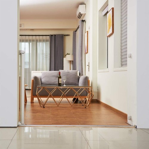  EasyBaby Extra Wide Retractable Gate for Indoor or Outdoor Use, 33" Tall, Extends to 71" Wide, White