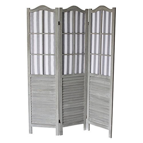 Milton Green Stars Dash 3-Panel Room Divider, Gray