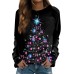 Women's Christmas Sweatshirt, Christmas Jumper, Long Sleeve Tops, Christmas Jumper, Santa Claus, Christmas Sweatshirt, Xmas Jumper, Shirt, Winter, Crew Neck, Long Sleeve Shirt