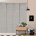 GoDear Design Adjustable Sliding Vertical Panel Track Blinds 45.8"- 86" W x 96" H, Extendable Patio Blinds for Sliding Doors and Large Windows, Trimmable Natural Woven Shades, Semi-Privacy, Ivory Dawn