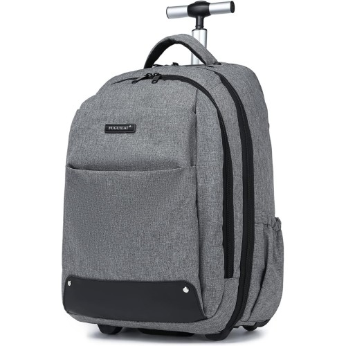 Rolling Backpack,Travel Laptop Backpacks with Wheels Men 17 inch Water Resistant Rolling Laptop Lag Women Carry on Bag Airline Approved Trolley Roller Backpack Suitcase for Travel Women,Grey