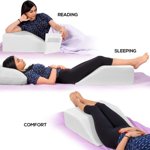 Ebung Memory Foam Leg Elevation Pillows- Leg Support Pillow to Elevate Feet, Leg Pillows for Elevation Blood Circulation, Leg Swelling Relief, Sciatica Pain Relief, Back Pain- Leg Wedges for Elevation