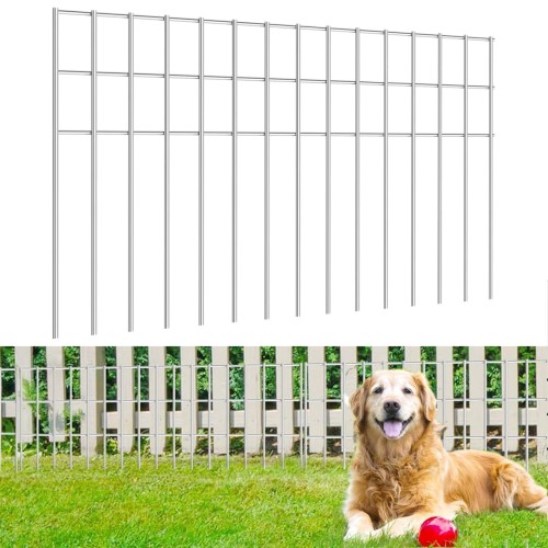 Adavin White Animal Barrier Fence, 10 Pack 85x40x8cm Dog Digging Fence Barrier Garden Fencing,silver