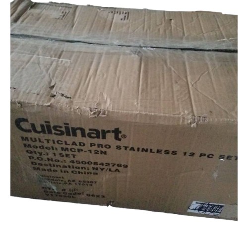 Cuisinart 12 Piece Cookware Set, MultiClad Pro Triple Ply, Silver, MCP-12N