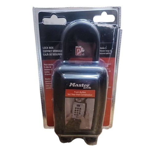 Master Lock 5422D Combination Push Button Portable Key Safe, Aluminum, Silver/Black