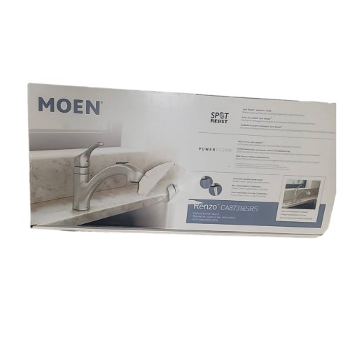 Moen Renzo One Handle Stainless Steel Pull-Out Kitchen Faucet