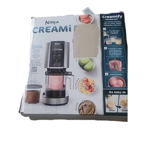 Ninja CREAMi Electric Ice Cream Maker 7 OneTouch Programs Silver Black N301 NEW