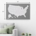 USA Photo Map - 50 States Travel Map - 24 x 36 in - Printed on Flexible Vinyl - Rewritable Double Layer Map of United States - Includes Secure Photo Maker - Unframed - Gray