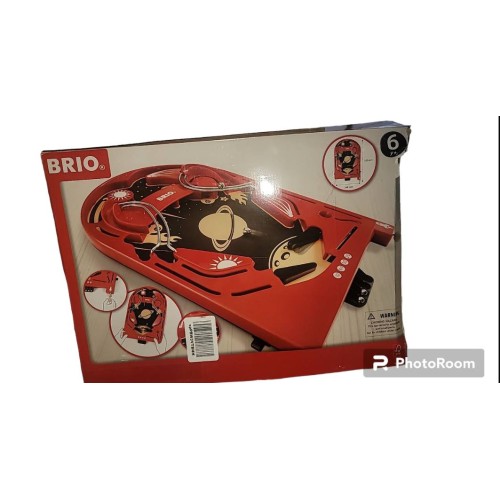 Brio 34017 Pinball Game | A Classic Vintage, Arcade Style Tabletop Game for Kids and Adults Ages 6 and Up,Red