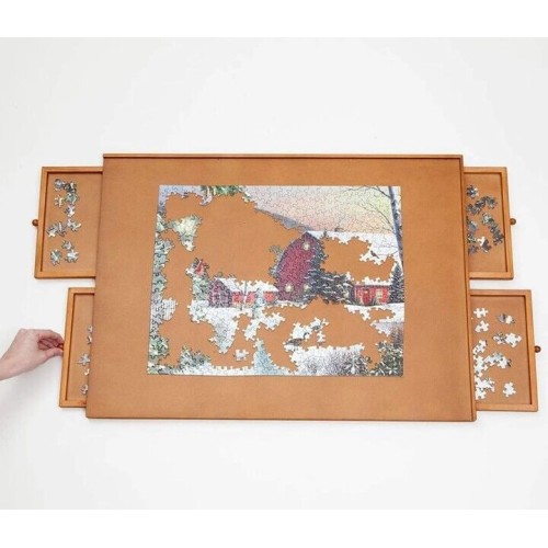 Bits and Pieces Original Standard Wooden Jigsaw Puzzle Plateau-The Complete Puzzle Storage System