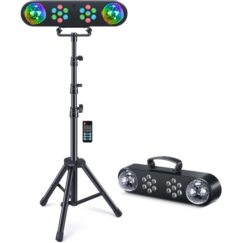 DJ Lights with Stand, Telbum Party Bar Light Set, Mobile Stage Lighting System Sound Activated LED Par Lights, for Move Band Disco Wedding Halloween Christmas