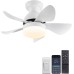 7PM Small Ceiling Fan with Light 30" Smart White Ceiling Fan with Remote & APP Control Dimmable LED Ceiling Fan 2160 Lumens 22W 6 Wind Speeds 5 Blades Quiet Modern Ceiling Fan for Kids Room Bedroom