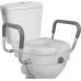 Seat - 5 Inch Elevated Riser with Adjustable Padded Arms - Toilet Safety Seat for Elongated or Standard Commode