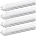 JESLED T8 T12 4FT LED Type B Light Bulbs, 24W 6000K, 3000LM, 4 Foot Fluorescent Tube Replacement, ETL Listed, Double Row, Frosted, Dual-end Powered, Remove Ballast, Warehouse Lights (4-Pack)