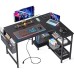 ODK 40 Inch Small L Shaped Gaming Computer Desk with Power Outlets, Reversibl.