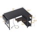 ODK 40 Inch Small L Shaped Gaming Computer Desk with Power Outlets, Reversibl.