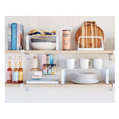 Simply Essential Cabinet Shelf in Bright White- Set Of 2 10”x 12.5x 5.6