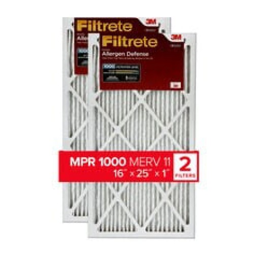  Filtrete™ Electrostatic Air Filter 1000 MPR AD01-2PK-1E, 16 in x 25 in x 1 in (40.6 cm x 63.5 cm x 2.5 cm