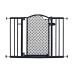 Summer Infant Modern Home Walk-Thru Safety Pet and Baby Gate, 28"-42" Wide, 30" Tall, Pressure or Hardware Mounted, Install on Wall or Banister in Doorway or Stairway, Auto Close Door - Gray