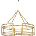 Tochic 22’’ Gold Chandelier, 4 Lights Modern Drum Chandelier Bronze Brushed Gold, Foyer Chandeliers Entryway High Ceiling, Rustic Round Pendant Light Fixture for Dining Room, Living Room, Kitchen