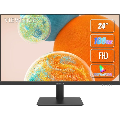 Viewedge 24 Inch Monitors - FHD 1080p 100Hz (Supports 75hz) Computer Monitor 24 inch with Bluelight Filter HDMI VGA Ports, 100x100 mm VESA (Wall Mountable), Ultra Thin Bezel Designed