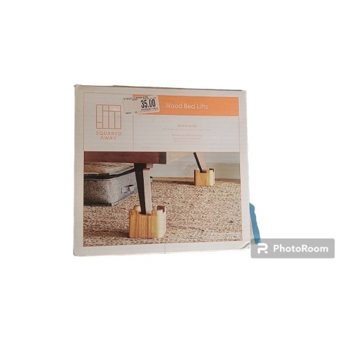 Squared Away™ Wood Bed Lifts in Blond (Set of4)