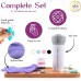 4 in 1 Travel Dispenser with Reusable Toiletry Bottles - 4 Small Cream Boxes with Matching Spatulas Shower Scrubbing Glove Toothbrush Protector Included-Shampoo Gel Conditioner Spill-proof Containers