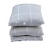 Simply Essential 3-Piece Windowpane Plaid Throw Blanket Feather Pillow Bundle