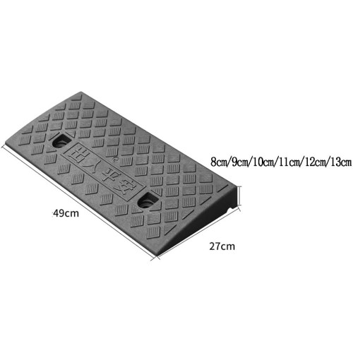 XXIOJUN Threshold Ramp for Scooter Bike Motorcycle, Portable Heavy Duty Rubber Shed & Threshold Ramps for Sidewalk Lawn Mower Cars Wheelchairs Pet Mobilit (Color : Black, Size : 49x27x11cm)