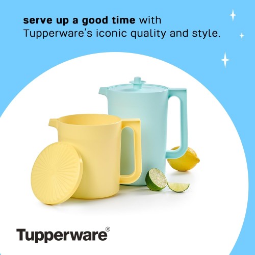 Tupperware Heritage Pitcher Set in Vintage Colors - Dishwasher Safe & BPA Free - (Set of 2)