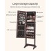 SONGMICS Jewelry Cabinet Armoire with Full-Length Frameless Mirror Brown JJC002K01