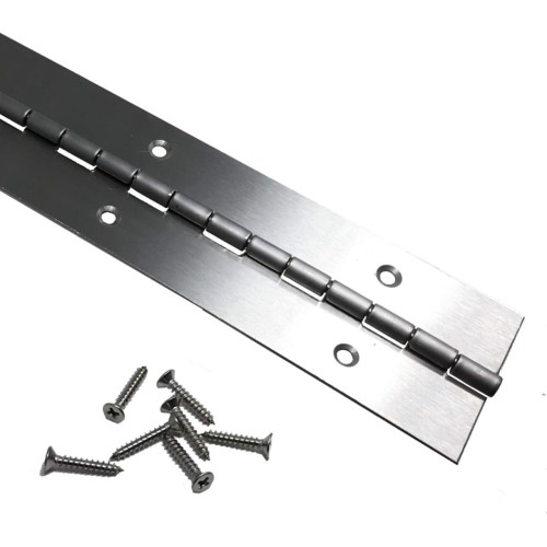 Heavy Duty 2" x 24" 201 Stainless Steel Piano Hinge - .060" Thick - ¾" S.S. Screws Included - 1 Pack