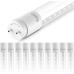 Sunco 10 Pack T8 LED 4FT Tube Light Bulbs Ballast Bypass Fluorescent Replacement 5000K Daylight, 18W, Clear Cover, Retrofit, Single Ended Power (SEP), Commercial 