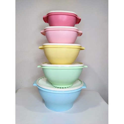 Tupperware Heritage Collection 5 Bowls w/ Lids Storage Container Set