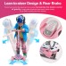 3 Wheel Scooter for Kids, Toddler Scooter with Bluetooth Music Speaker Steam Sprayer LED Lights Aluminum Alloy T-Bar, Folding Kick Scooters for Boys Girls Ages 3-10