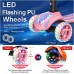 3 Wheel Scooter for Kids, Toddler Scooter with Bluetooth Music Speaker Steam Sprayer LED Lights Aluminum Alloy T-Bar, Folding Kick Scooters for Boys Girls Ages 3-10