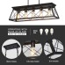 Chandeliers Light Fixture for Dining Room Farmhouse Over Table Ceiling Light with 5 Lights Pendant Lights Kitchen Island Modern Light for entryway Bedroom Living Room Hallway Black