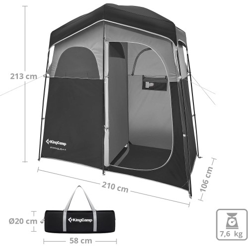 KingCamp Marasusa II Shower Tent Camping Changing Tent Toilet Toilet Tent 2 People