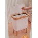 Bathroom Papercan With Lid Plastic On Legs,gold Toned And White, New