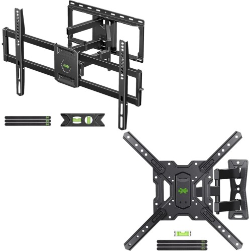 USX MOUNT Full Motion TV Wall Mount for Most 47-84 inch TV, Max VESA 600x400mm, Holds up to 132lbs & USX MOUNT Full Motion TV Mount for 26-55" TVs, VESA 400x400mm Up to 77lbs