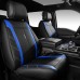 CAR PASS 5 Seats Luxury Leather Seat Covers Full Set, Waterproof & Anti-Slip & Durable Premium Car Seat Covers, Universal Fit for Most Trucks,SUV,Sedans,Van, Deluxe Sporty (Black and Blue